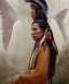 Placeholder: shaman, male native american, long black hair, black hooded coat like wings