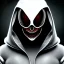 Placeholder: a alien wearing a black hood covering the eyes