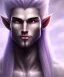 Placeholder: Elf, Male, Long White Hair, Darker Black Skin, Lavender Eyes