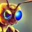 Placeholder: depth of field, cyborg bee, macro lens, hyperphoorealstic