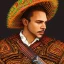 Placeholder: portrait,"Insanely detailed photograph of a spanish mariachi", highly intricate chainmail charo,colorful Sombrero,elegant, highly detailed D20, digital painting, artstation, concept art, smooth, sharp focus, illustration, art by artgerm and greg rutkowski and alphonse mucha, 8 k