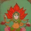 Placeholder: cow with wings holding a lotus and conch in Indian painting style