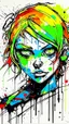 Placeholder: graffiti art of beautiful cartoon zombie girl , elaborate acrylic spray paint by Yoji shinkawa + nick Edwards + Junji Ito style with bold brushstrokes, vibrant saturated natural color