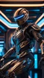 Placeholder: Ultra-detailed Ninja cyborg in a spaceship, with anthropomorphic cybernetic skeleton elements on metal armor, neon lights reflections, reflection mapping, intricate design and details, dramatic lighting, Cinematic lighting, Volumetric lighting, Epic composition, Photorealism, Bokeh blur, Very high detail, Sony Alpha α7iv, ISO1900, Character design, Unreal Engine, Octane render, HDR, Subsurface scattering, by addie digi