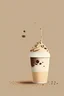 Placeholder: Design a minimalist image featuring a coffee cup, Frappuccino cup or a coffee bean. Make it cute and bubbly