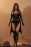 Placeholder: Raquel Welch in a black leather gown, evil, leather, busty, cleavage, angry, stern look. character design by cory loftis, fenghua zhong, ryohei hase, ismail inceoglu and ruan jia. unreal engine 5, artistic lighting, highly detailed, photorealistic, fantasy