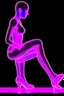 Placeholder: Anais Nin; Neon X-Ray of a woman in heels; neo-futuristic