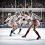 Placeholder: Ballerinas playing ice hockey