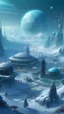 Placeholder: sci fi planet, snow garden, busy city