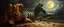 Placeholder: master oil painting by Rembrandt, good afternoon clay moon chill hyper bigger than life zebra dream trickster golem peeking out of a sand twister whirlwind cocoon, all inside a bottle