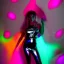 Placeholder: A 1990s or early 2000s magazine party photoshoot. Neon blob, metallic spikes, ethereal. Extremely detailed, HD photography, high quality, stylized, dramatic, high contrast, high exposure.