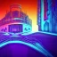Placeholder: Giger Style Corrupted dystopia Neon Blue and Purple winter with orange reflections