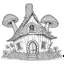 Placeholder: A fairy house Radiant Moonbeam Cottage, coloring page, exact shape, real image, minimal lines, white back ground color, real style, realistic, minimalistic, minimal black line art, line art, crisp line art, unique coloring sheet, outlined, outline, crisp, crisp line edges, illustration, thin lines, crisp clear lines, line art, clean line art, unique, 8k, no colors, no dark color, no black color, avoid thick black, minimalistic line edges, white back ground,