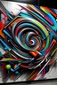 Placeholder: abstract 3d optical illustion graffiti canvas in the style of peeta