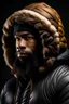 Placeholder: black caveman wearing puffer jacket and a durag