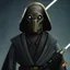 Placeholder: star wars bald male corellian jedi pilot wearing black and gunmetal grey old republic armored robes with gold trim, alone, battle-ready Jedi Master defending a ruined ancient city surrounded by golden light, centered head and shoulders portrait, hyperdetailed, dynamic lighting, hyperdetailed background, 8k resolution, volumetric lighting, light skin, fully symmetric details