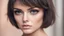 Placeholder: Beautiful brunette model with short hair, with beautiful eyes, very close-up of the eyes