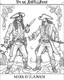 Placeholder: Pirates of the Caribbean: Dueling Pirates Coloring Challenge: Create an action-packed coloring page inspired by the Pirates of the Caribbean movie, featuring a dramatic scene with two pirates engaged in a thrilling sword duel. Capture the intensity of the battle with dynamic poses and expressions, providing ample space for young artists to color the characters and their surroundings in black and white. This coloring challenge invites kids to infuse their creativity into the high-stakes world of