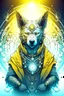 Placeholder: Futuristic deity of man with inner wolf, wisdom of the world, and ambitions