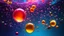 Placeholder: Colourful immiscible liquid globules in weightlessness, spectacular, scientific, wild, fantasy, futuristic, attractive, beautiful lighting, attractive composition, photorealistic, extremely detailed, chiaroscuro