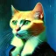 Placeholder: Portrait of a cat by Van Gogh