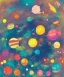 Placeholder: colorful planets. ink, poster, acrylic