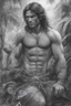 Placeholder: Tarzan, King of the Jungle - pencil drawing