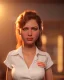 Placeholder: waitress woman with muppet head, real photo, concept art, retro style, smooth, unreal engine 5, god lights, ray tracing, RTX, lumen lighting, ultra detail, volumetric lighting, 3d.