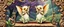 Placeholder: transcendent sacred geometry embroidered patterns, two totally symmetric fluffy angel gremlin slug nice cheerleader singing on ornate carved bridge in garden , full body portrait T-pose strong aura, oil painting and air brush, in swing