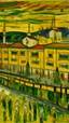 Placeholder: A yellow factory with sprocket drills painted by Edvard Munch