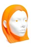 Placeholder: Human Girl face white rubber effect in all body with orange sponge hair