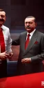 Placeholder: Recep Tayyip Erdogan with Adolf Hitler, rtx, reflection, 8k, glow, winning photography, caustics