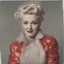 Placeholder: Actress betty grable , red, autochrome, plastic puffy jacket