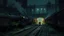 Placeholder: a painting of Gotham's Old Train Yard: An abandoned train yard with rusting locomotives and overgrown tracks. A clandestine meeting takes place here, with the characters using the shadows and derelict trains for cover, Gotham city :: dark night, gothic architecture, noir film ambiance, modern days, autumn :: a storybook illustration by James Gilleard, accurate details, behance contest winner, 2d game art, storybook illustration, rich color palette