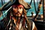 Placeholder: Johnny deep in 8k cgi game drawing style, Jack Sparrow them, pirate custom, close picture, rain, Ocean, intricate details, highly detailed, high details, detailed portrait, masterpiece,ultra detailed, ultra quality
