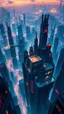 Placeholder: Magnificent beautiful art by michelle mia araujo, busy life, concept concept art, well drawn, bustling city in the sky atop stunning sky islands daniel gerhartz, pino daeni, intricate and elaborate, unreal engine, arcane, cinematic smooth, intricate sci-fi details, neon, cyberpunk, 64k, insanely detailed, messy background, refracted lights, cozy aura, insanely detailed, stunning, sci-fi essence