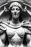 Placeholder: Architecture of ancient Rome of the II century AD Statues of ancient Roman gods contour reconstruction. The drawing is linear, in the style of vector graphics, black and white. High image quality in 8K