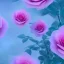 Placeholder: transparent multicolor crystal rose, rose garden, bioluminescent clouds, landscape, mist, detail