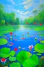 Placeholder: impressionism nature peace communication compassion tranquility water lillies birds blue sky