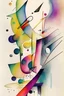 Placeholder: Abstract watercolour art in the style of Kandinsky. sketchy pencil outlines