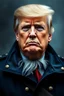 Placeholder: Trump Bald with beard Human Rogue trader Blue and black commandant Jacket full portrait