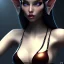 Placeholder: black long hair lady elf bra on Mars