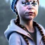 Placeholder:  Greta Thunberg de hulya avsar, hdr, très réaliste , très intriqué, très détaillé , très précis 16k, angle parfait, figure de cinéma, arrière plan d'une gare de chemin de fer, octane effect, rendering 3d, unreal engine, cinema 4d