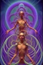 Placeholder: Spiritual being with Tentacles over human Head creating reality around, wrapping Spiral around Human, Psychedelic