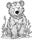 Placeholder: b/w outline art for kids coloring book page Animal-themed, coloring pages, hd bear in it's Habitat, full white, adults style, white background, whole body, Sketch style, full body (((((white background))))), only use outline., cartoon style, line art, coloring book, clean line art, Sketch style, line-art