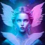 Placeholder: Face Angel crystalline, blue,pink , cosmic, opalescent, gemstones, crystals, other worldly,water,bright, ice background, snow lake blue