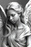 Placeholder: grey and white angel in hyper realistic style