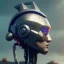 Placeholder: Robot cute profile head portrait, warrior costume, village, meditation, 8k quality