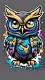 Placeholder: cartoon owl in graffity style