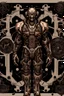 Placeholder: Best warrior on the universe with tattoos skars exoskeleton mech robot high definition intricate details